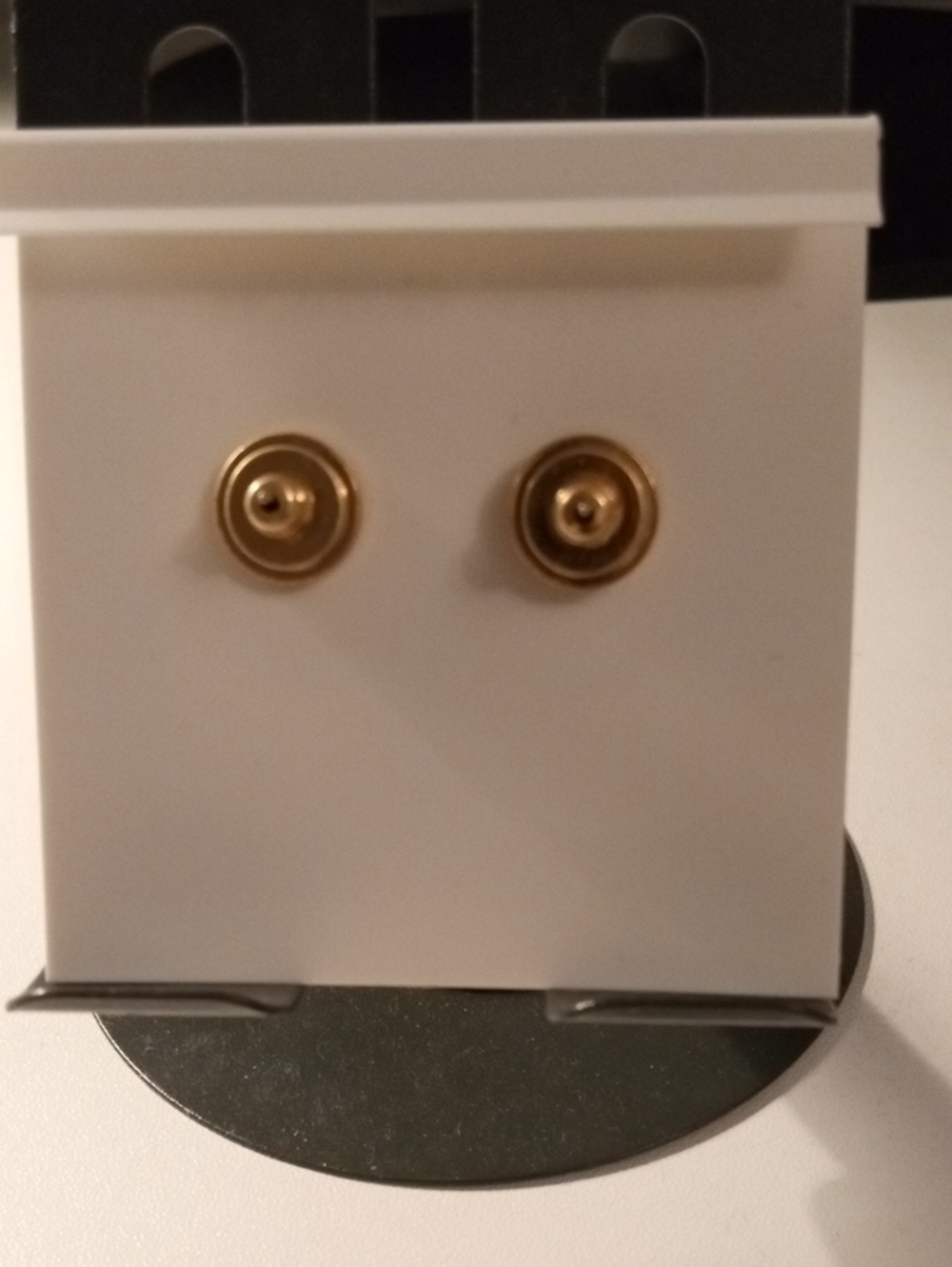 Tory Burch Green Enamel and Gold Logo Round Stud Earrings - Picture 2 of 5